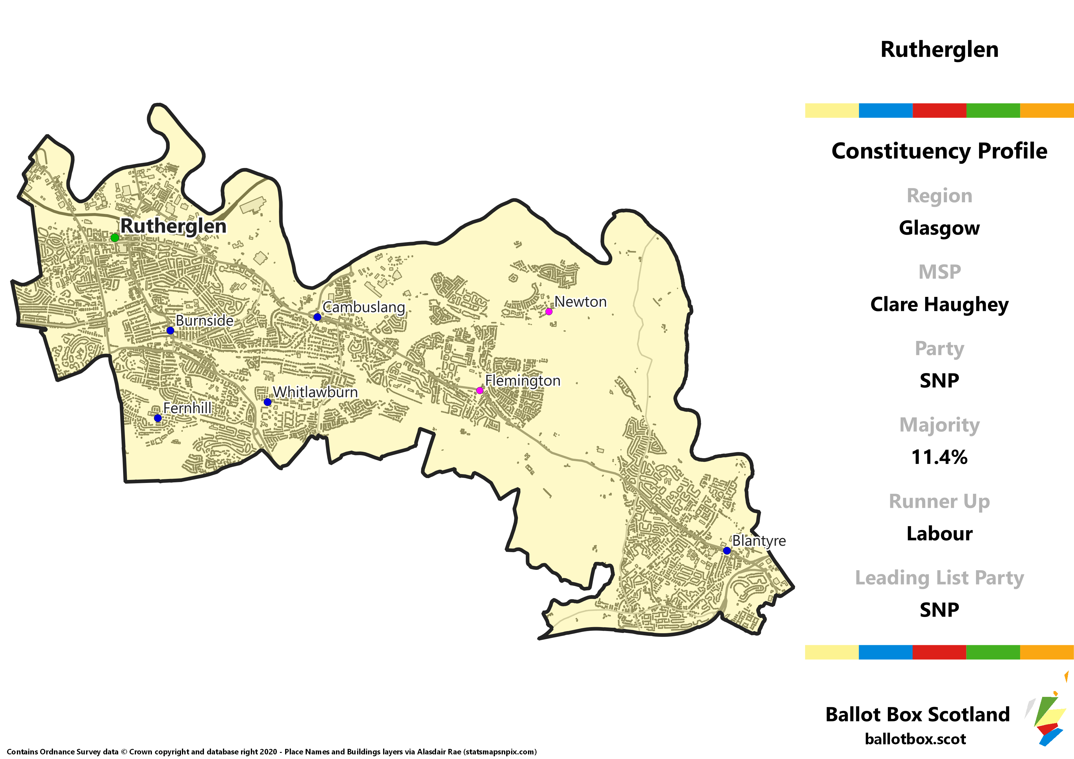 Glasgow Region Rutherglen Constituency Map 