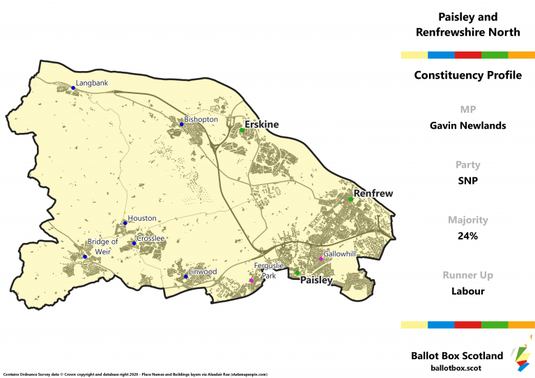 Paisley and Renfrewshire North Constituency Map