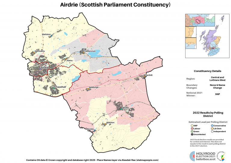 Central and Lothians West - Airdrie New Constituency Map 2021