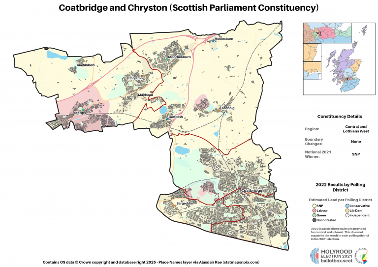 Central and Lothians West - Coatbridge and Chryston New Constituency Map 2021