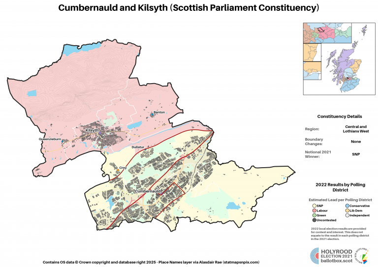 Central and Lothians West - Cumbernauld and Kilsyth New Constituency Map 2021