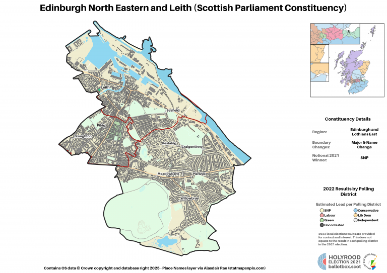 Edinburgh and Lothians East - Edinburgh North Eastern and Leith New Constituency Map 2021
