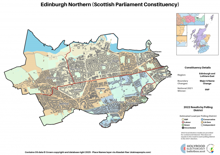 Edinburgh and Lothians East - Edinburgh Northern New Constituency Map 2021