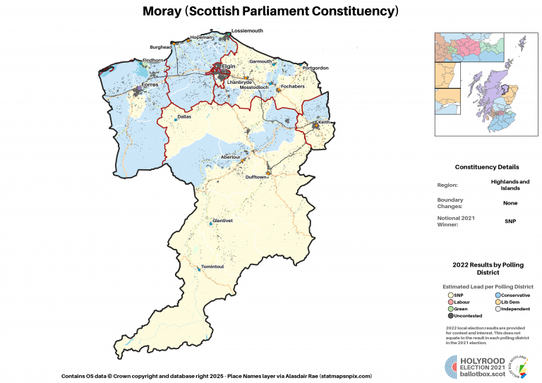 Highlands and Islands - Moray New Constituency Map 2021