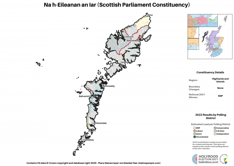Highlands and Islands - Na h-Eileanan an Iar New Constituency Map 2021