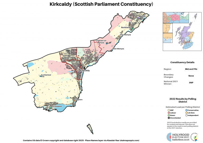 Mid and Fife - Kirkcaldy New Constituency Map 2021