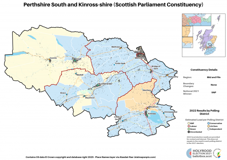 Mid and Fife - Perthshire South and Kinross-shire New Constituency Map 2021