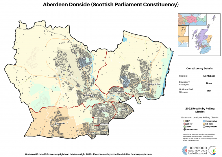 North East - Aberdeen Donside New Constituency Map 2021