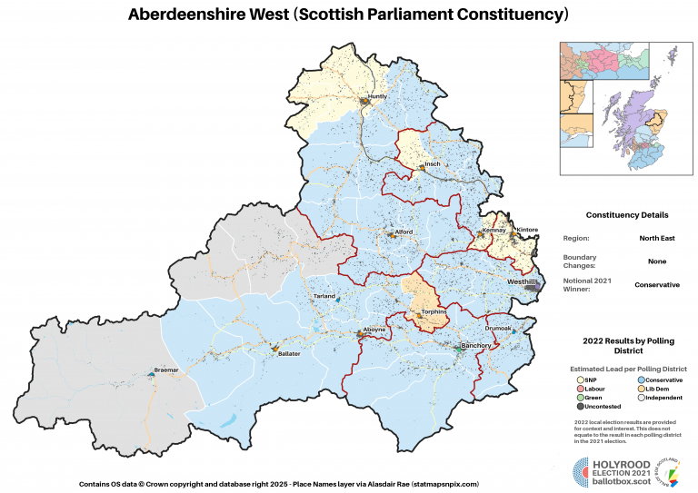 North East - Aberdeenshire West New Constituency Map 2021