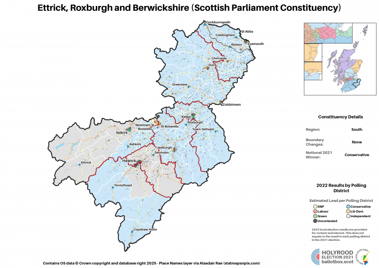 South - Ettrick, Roxburgh and Berwickshire New Constituency Map 2021