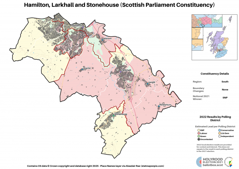 South - Hamilton, Larkhall and Stonehouse New Constituency Map 2021