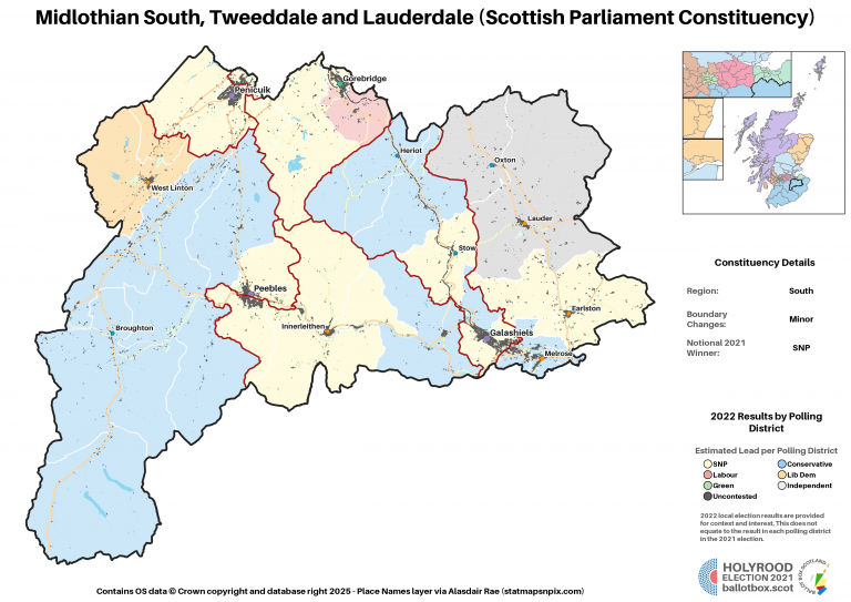 South - Midlothian South, Tweeddale and Lauderdale New Constituency Map 2021