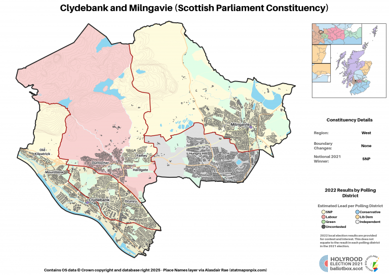 West - Clydebank and Milngavie New Constituency Map 2021