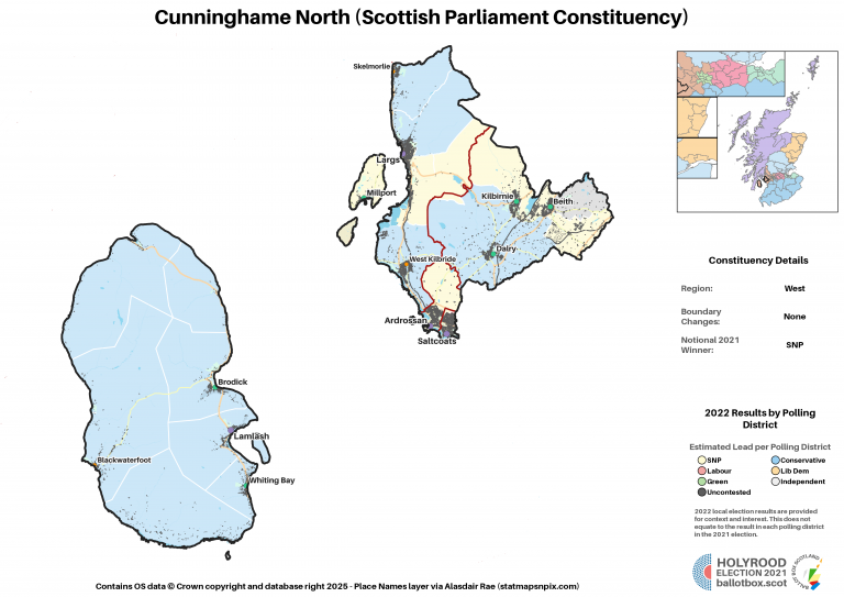 West - Cunninghame North New Constituency Map 2021