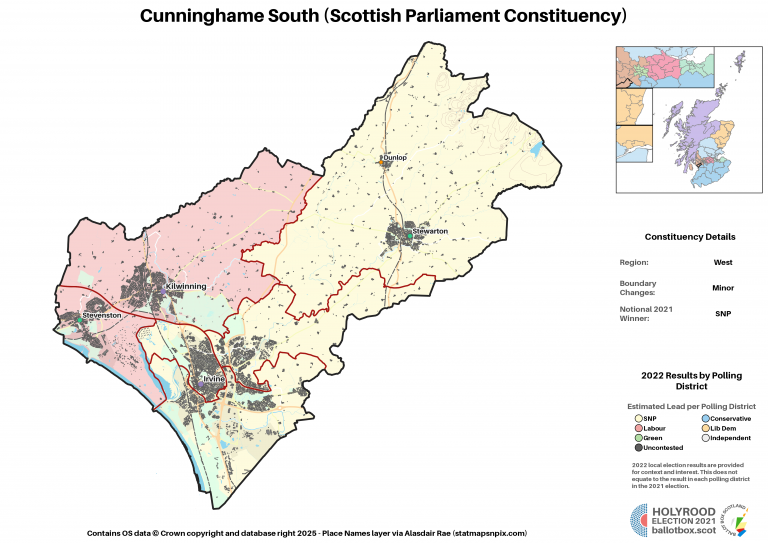 West - Cunninghame South New Constituency Map 2021