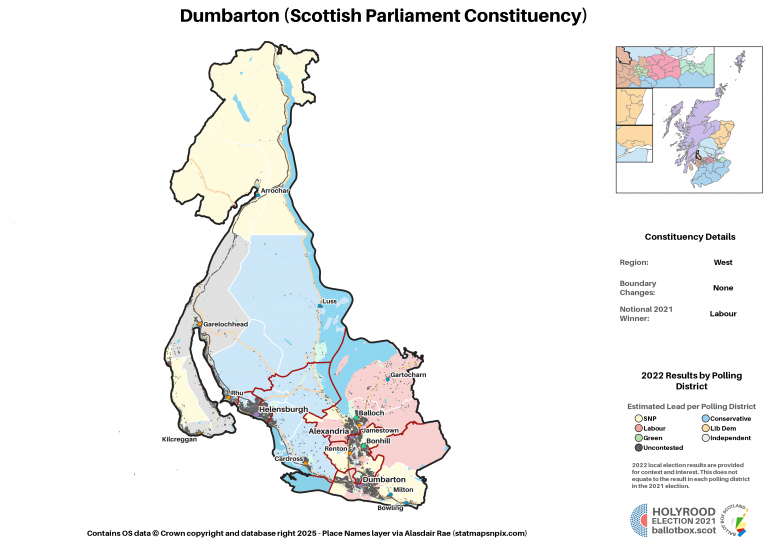West - Dumbarton New Constituency Map 2021
