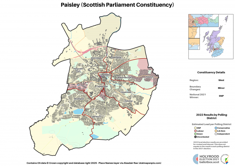 West - Paisley New Constituency Map 2021