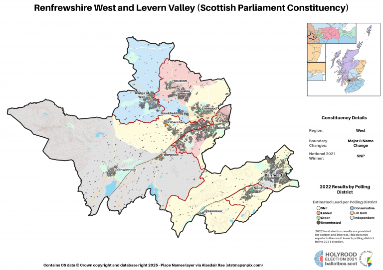 West - Renfrewshire West and Levern Valley New Constituency Map 2021