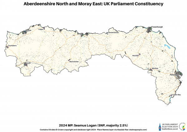 Aberdeenshire North and Moray East Constituency Map 2024