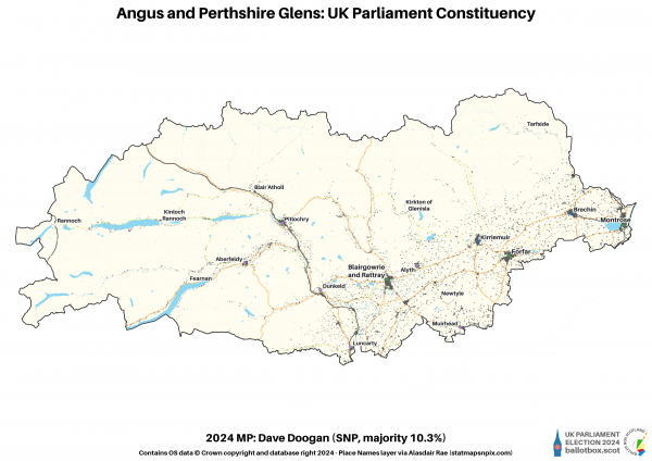 Angus and Perthshire Glens Constituency Map 2024