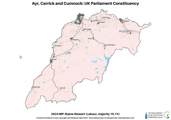 Ayr, Carrick and Cumnock Constituency Map 2024