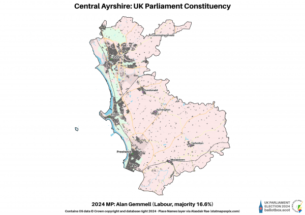 Central Ayrshire Constituency Map 2024
