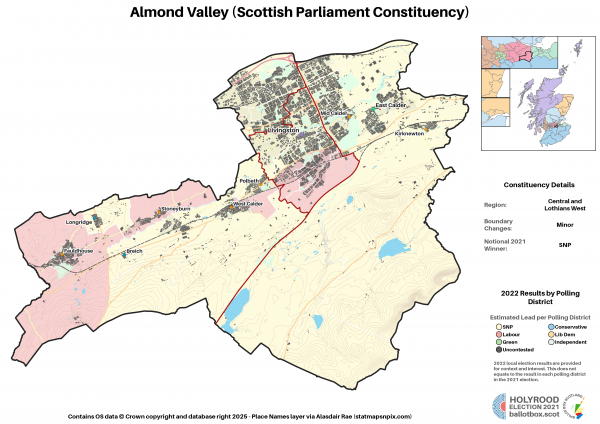 Central and Lothians West - Almond Valley New Constituency Map 2021