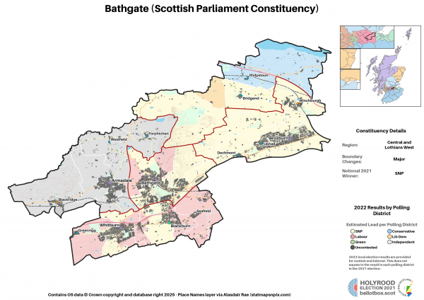 Central and Lothians West - Bathgate New Constituency Map 2021
