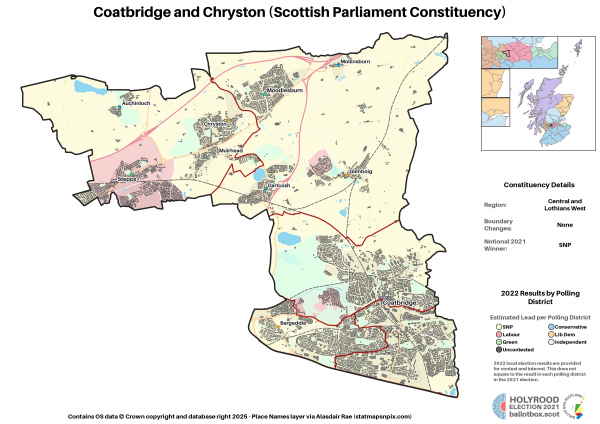 Central and Lothians West - Coatbridge and Chryston New Constituency Map 2021