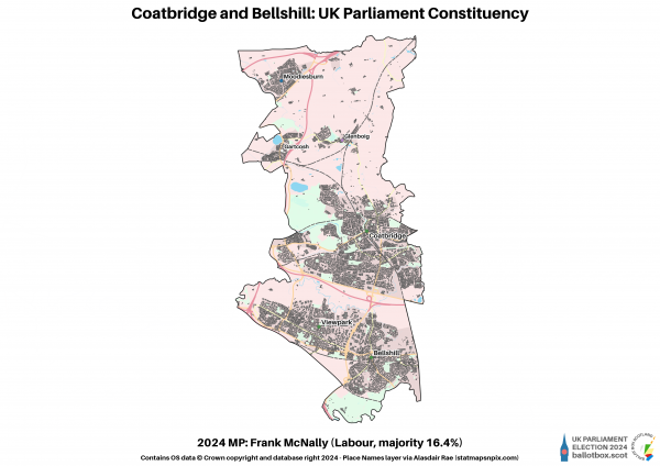 Coatbridge and Bellshill Constituency Map 2024