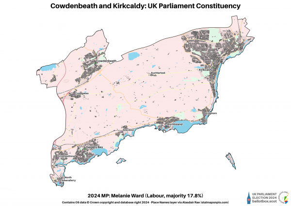 Cowdenbeath and Kirkcaldy Constituency Map 2024