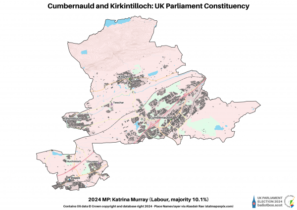 Cumbernauld and Kirkintilloch Constituency Map 2024