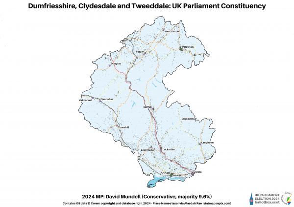 Dumfriesshire, Clydesdale and Tweeddale Constituency Map 2024
