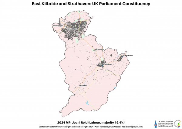 East Kilbride and Strathaven Constituency Map 2024