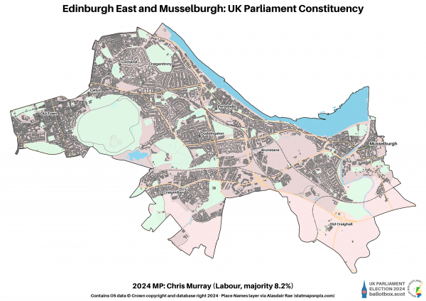Edinburgh East and Musselburgh Constituency Map 2024
