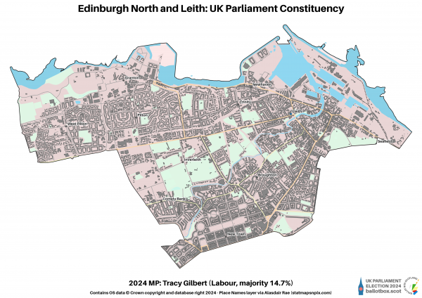 Edinburgh North and Leith Constituency Map 2024