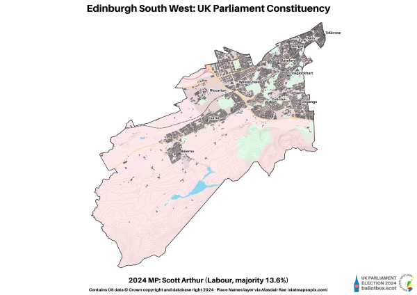 Edinburgh South West Constituency Map 2024