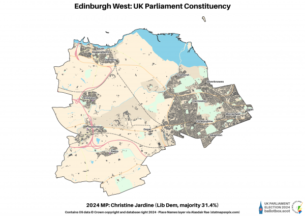 Edinburgh West Constituency Map 2024