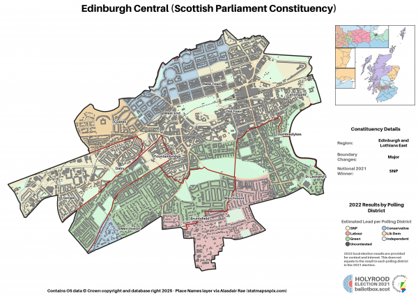 Edinburgh and Lothians East - Edinburgh Central New Constituency Map 2021