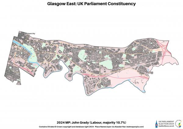 Glasgow East Constituency Map 2024