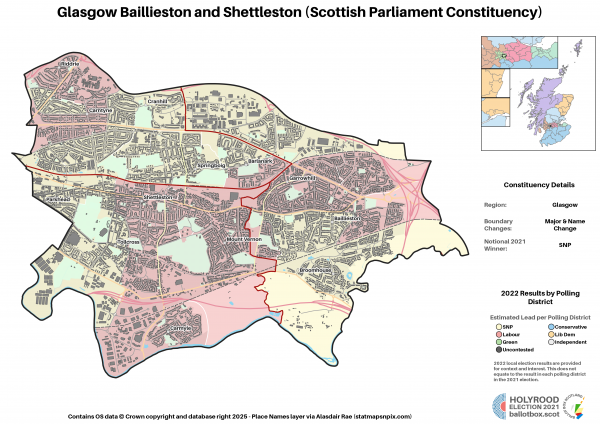 Glasgow - Glasgow Baillieston and Shettleston New Constituency Map 2021