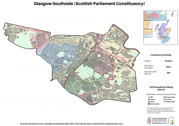 Glasgow - Glasgow Southside New Constituency Map 2021
