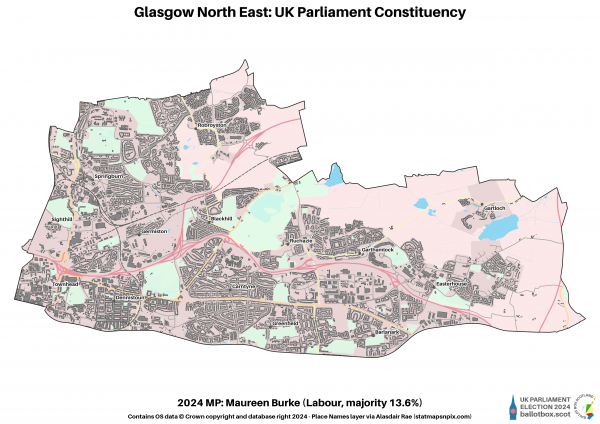 Glasgow North East Constituency Map 2024