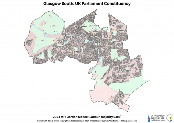 Glasgow South Constituency Map 2024