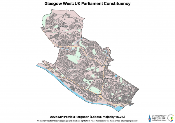 Glasgow West Constituency Map 2024