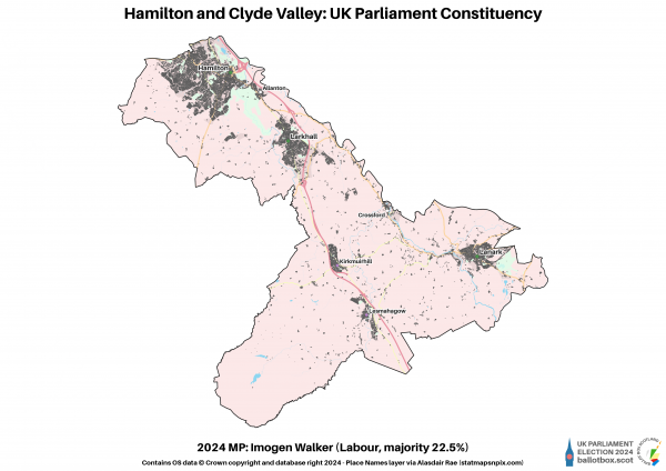 Hamilton and Clyde Valley Constituency Map 2024