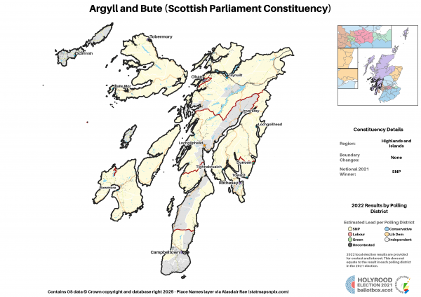 Highlands and Islands - Argyll and Bute New Constituency Map 2021