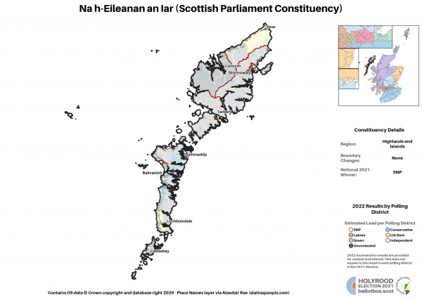 Highlands and Islands - Na h-Eileanan an Iar New Constituency Map 2021