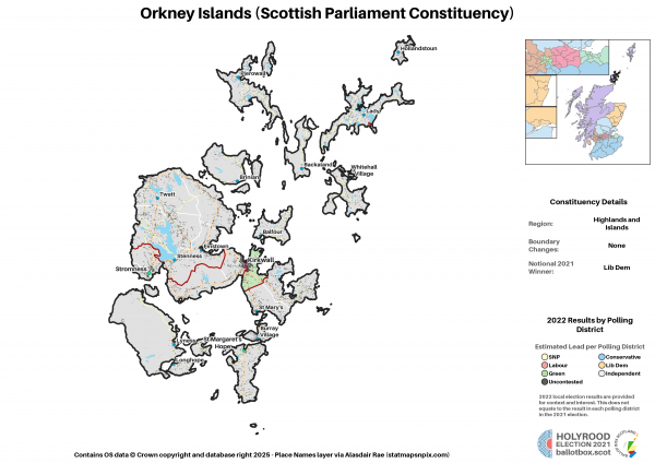 Highlands and Islands - Orkney Islands New Constituency Map 2021