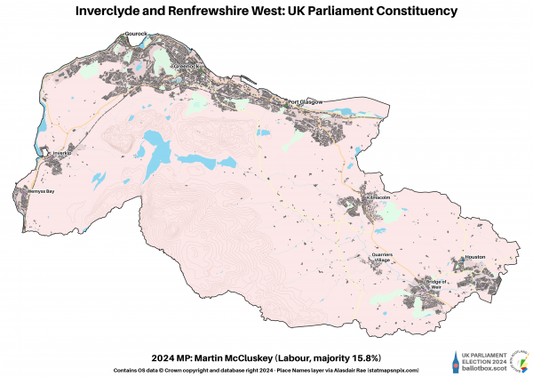 Inverclyde and Renfrewshire West Constituency Map 2024